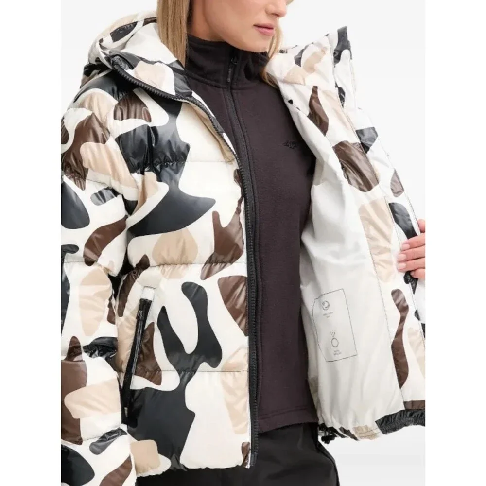 Bogner Fire + Ice Vally-D Puffer Jacket Camo Hooded Down Coat XS 4 34 NWT NEW